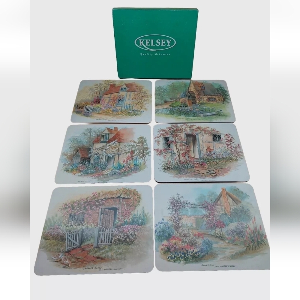 Vintage NOS Deadstock Kelsey Victorian Melamine Placemats New open 📦 70s 80s